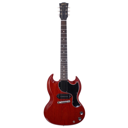 80 - 1961 Gibson Les Paul Junior (SG) electric guitar, made in USA; Body: cherry finish, light buckle wea... 