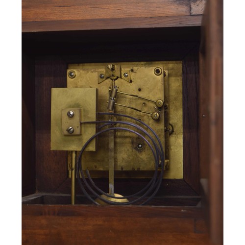 2316 - German oak ting-tang mantel clock, the W & H movement striking on two gongs, the 7