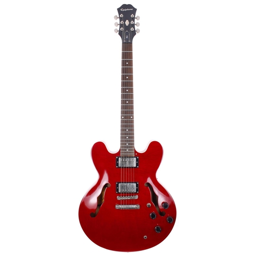 200 - 2012 Epiphone Dot semi-hollow body electric guitar; Body: cherry finish with nice subtle figured map... 