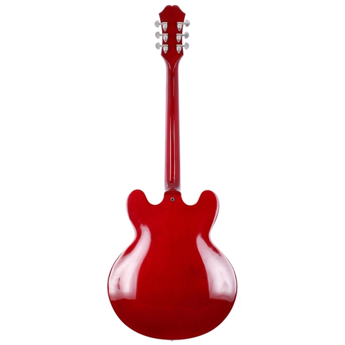 200 - 2012 Epiphone Dot semi-hollow body electric guitar; Body: cherry finish with nice subtle figured map... 