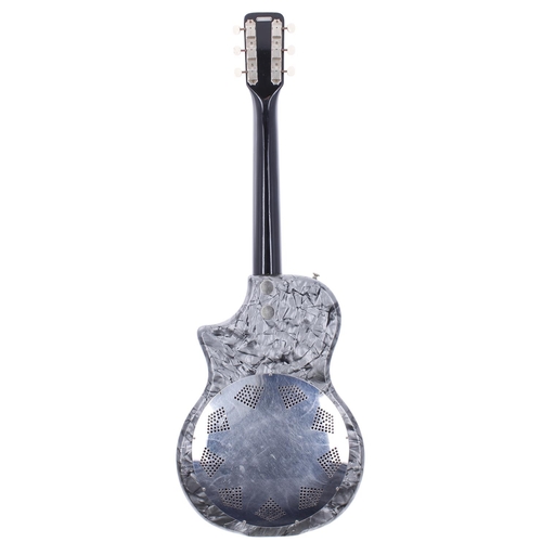 205 - 1961 National Reso-Phonic resonator guitar, made in USA; Body: grey pearloid; Neck: black finish; Fr... 