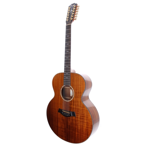 207 - 1999 Taylor Custom K65 twelve string left-handed acoustic guitar, made in USA; Body: koa; Neck: maho... 