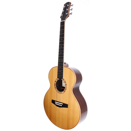 221 - 2015 Tim McKnight Mini Mac electro-acoustic guitar, made in USA; Back and sides: cocobolo; Top: Enge... 