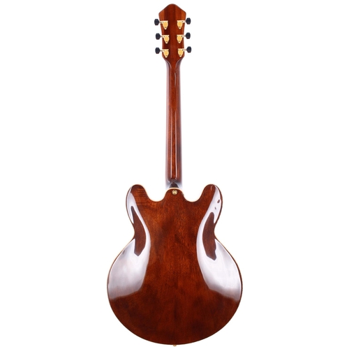 224 - Fibonacci double cut hollow body electric archtop guitar; Back and sides: mahogany; Top: natural Car... 