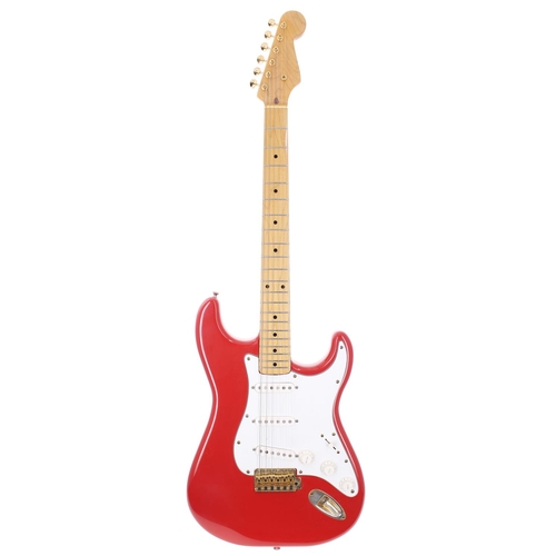 230 - Custom Build S Type electric guitar; Body: Fiesta red finished unknown S Type body; Neck: 1984 date ... 