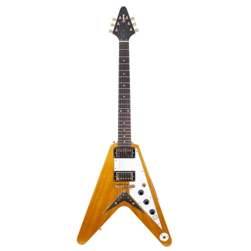 233 - 2002 Epiphone 1958 Korina Flying V electric guitar, made in Korea; Body: natural Korina finish; Neck... 