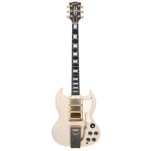 90 - 1961 Gibson Les Paul Custom (SG body) electric guitar, made in USA; Body: white refinish, various di... 