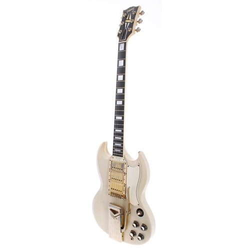 90 - 1961 Gibson Les Paul Custom (SG body) electric guitar, made in USA; Body: white refinish, various di... 