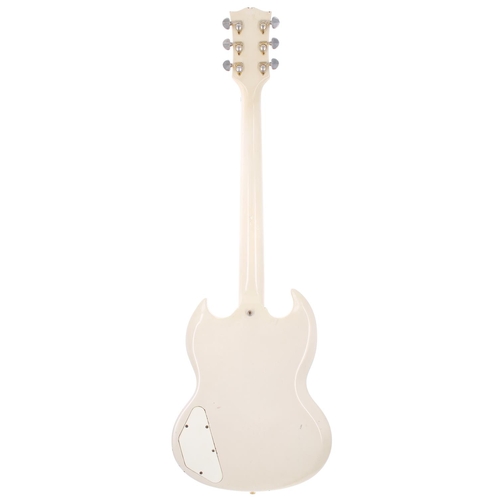 90 - 1961 Gibson Les Paul Custom (SG body) electric guitar, made in USA; Body: white refinish, various di... 