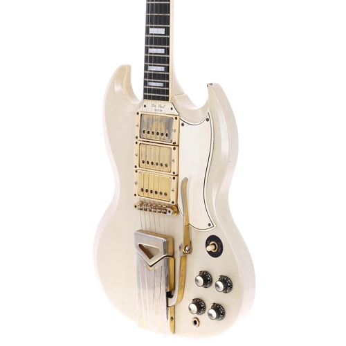 90 - 1961 Gibson Les Paul Custom (SG body) electric guitar, made in USA; Body: white refinish, various di... 