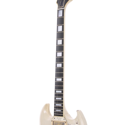 90 - 1961 Gibson Les Paul Custom (SG body) electric guitar, made in USA; Body: white refinish, various di... 