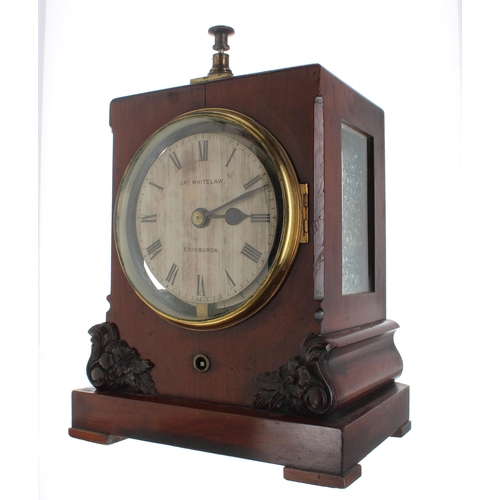 1311 - Rare mahogany night watchman's clock, the 5.5