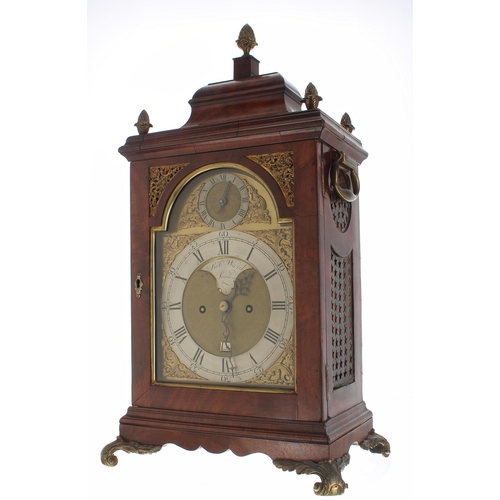 1317 - English mahogany double fusee verge bracket clock, the 7