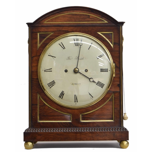 1506 - Good English rosewood double fusee bracket clock, the 8