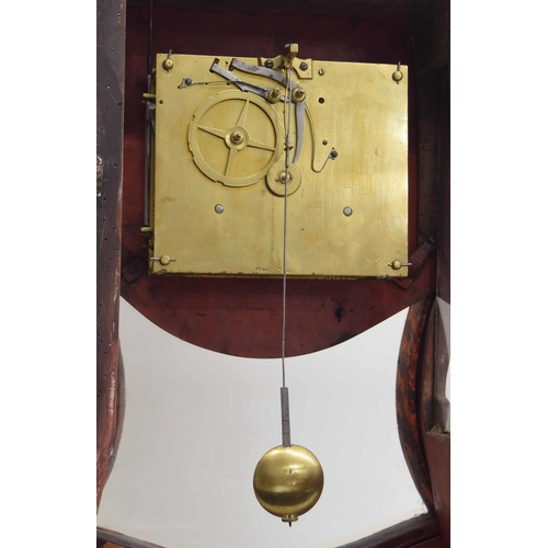 1511 - Good faux tortoiseshell and brass mounted two train Neuchatel balloon bracket clock and bracket, the... 