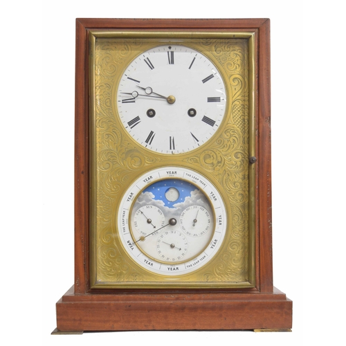 1512 - Early 20th century calendar clock rehoused into a later mahogany casing, the 4.75