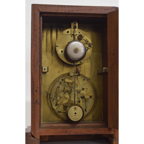 1512 - Early 20th century calendar clock rehoused into a later mahogany casing, the 4.75