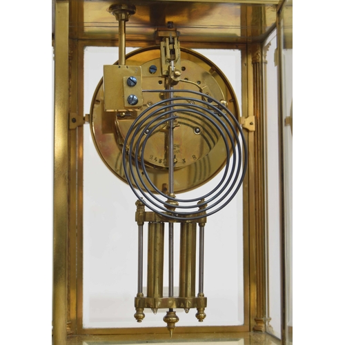 1513 - Good French ormolu four glass two train mantel clock, the movement striking on a gong, the 4