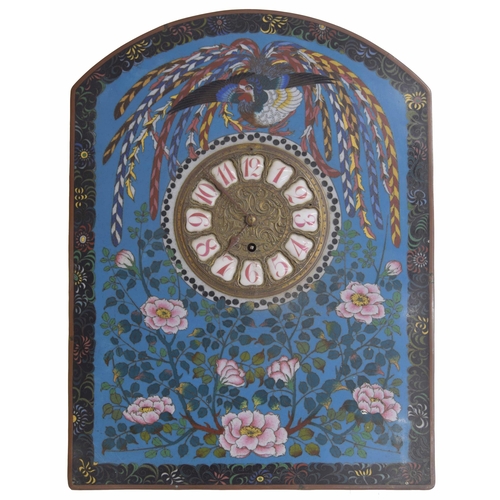 1516 - Attractive cloisonne easel clock timepiece, the 5