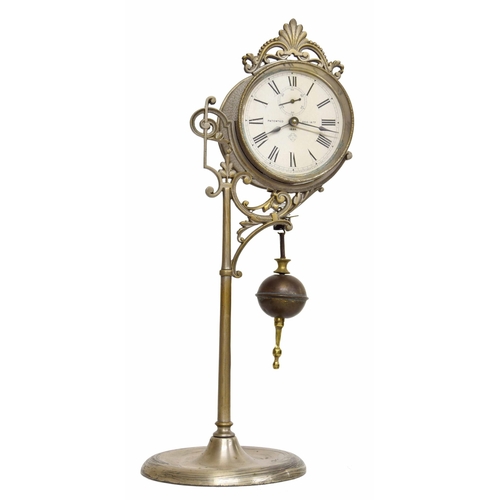 2323 - Ansonia Patent novelty bobbing pendulum clock in the form of a lamppost, the 3.5