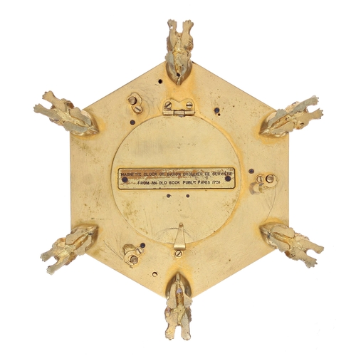 1320 - Reproduction ormolu and silvered turtle table clock, the 5