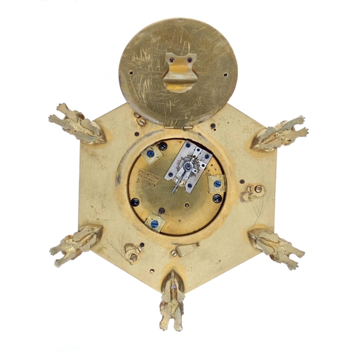 1320 - Reproduction ormolu and silvered turtle table clock, the 5