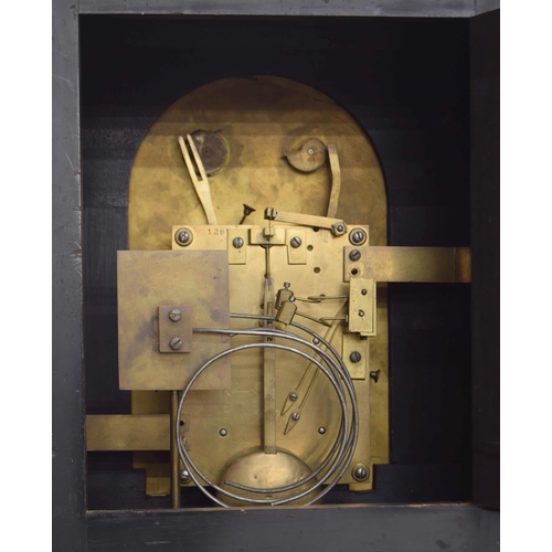 1507 - Ebonised double fusee boardroom clock, the 8.75