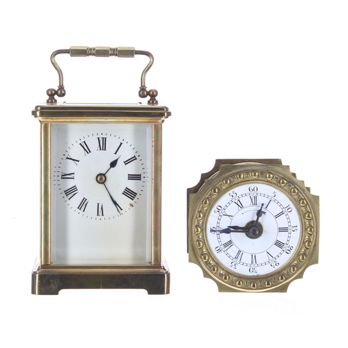 2504 - French carriage clock timepiece within a corniche brass case, 6