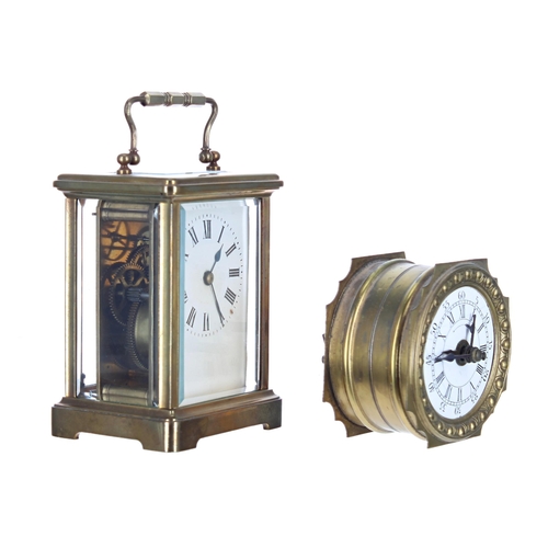 2504 - French carriage clock timepiece within a corniche brass case, 6