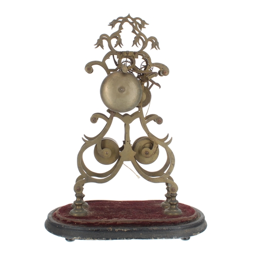 2006 - Antique brass double fusee skeleton clock in need of restoration and rebuilding (some movement parts... 