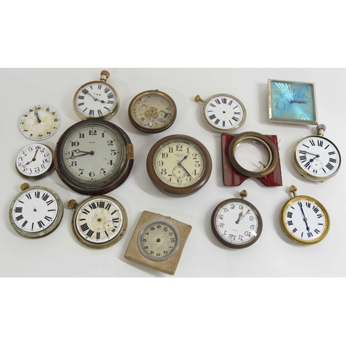 2509 - Quantity of assorted 8 day timepieces, Goliath pocket watches, travel clocks etc