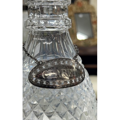 209 - Pair of Regency cut glass decanters with stoppers, 10.5