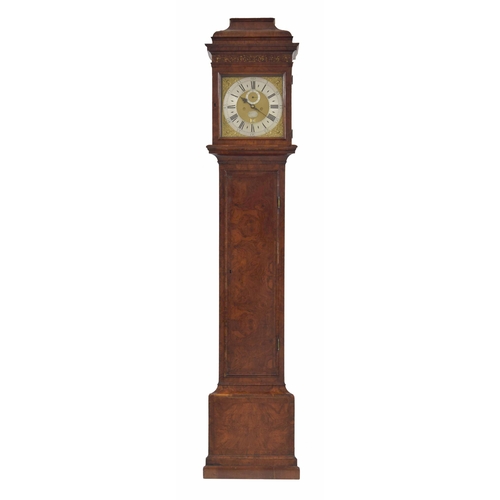 1813 - Fine English figured walnut eight day longcase clock, the 12