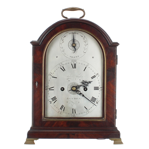 1329 - Good English mahogany double fusee bracket clock, the 6