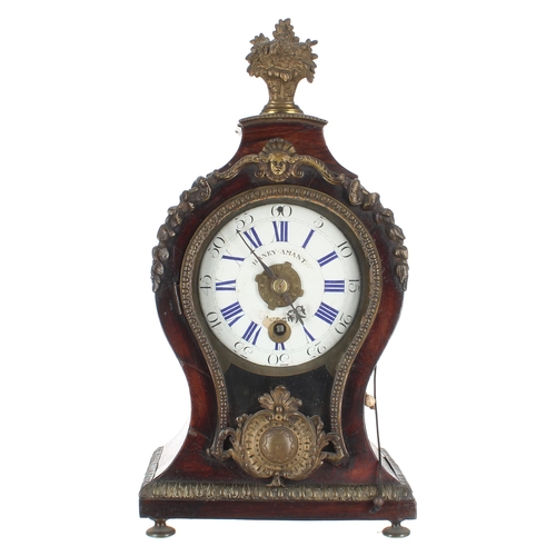 1525 - French cherry wood mantel clock timepiece, the 4.75