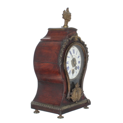 1525 - French cherry wood mantel clock timepiece, the 4.75