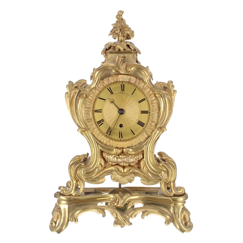 1526 - Good English ormolu single fusee mantel clock, the 3.75