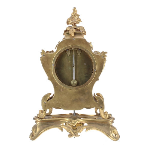 1526 - Good English ormolu single fusee mantel clock, the 3.75