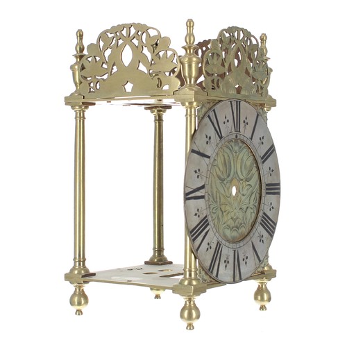 1308 - Good English period lantern clock frame, the 6.5