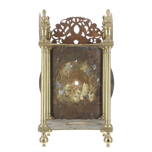 1308 - Good English period lantern clock frame, the 6.5