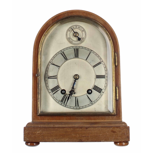 2328 - German two train mantel clock, the W & H movement striking on a gong, the 5.5