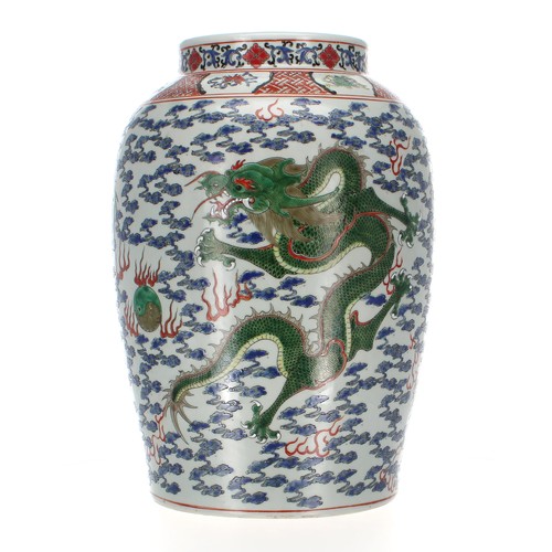 270 - Good pair of large Chinese porcelain vases converted to table lamps, profusely decorated with green ... 