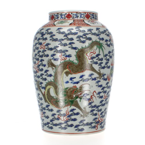 270 - Good pair of large Chinese porcelain vases converted to table lamps, profusely decorated with green ... 