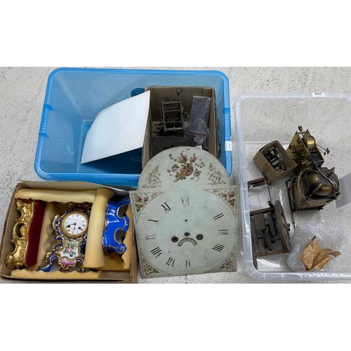 2105 - French porcelain two train balloon mantel clock in need of restoration, 10