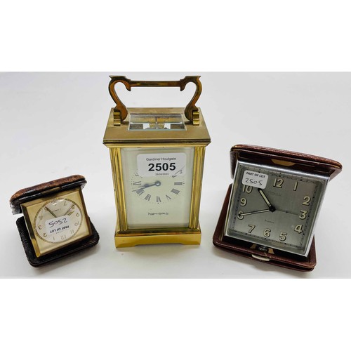 2505 - Mappin & Webb Ltd carriage clock timepiece, within a corniche style brass case, 6