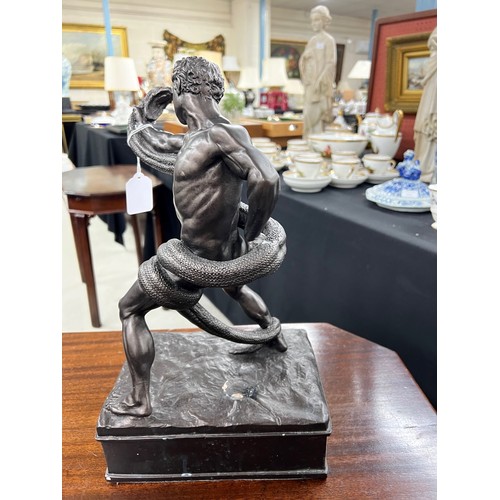 106 - After Frederic Leighton - 'An Athlete Wrestling a Python', Royal Academy Arts 'Austin Sculpture' col... 