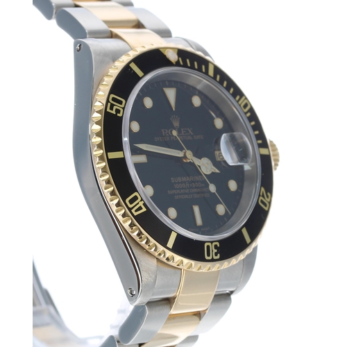 58 - Rolex Oyster Perpetual Date Submariner stainless steel and gold gentleman's wristwatch, reference no... 