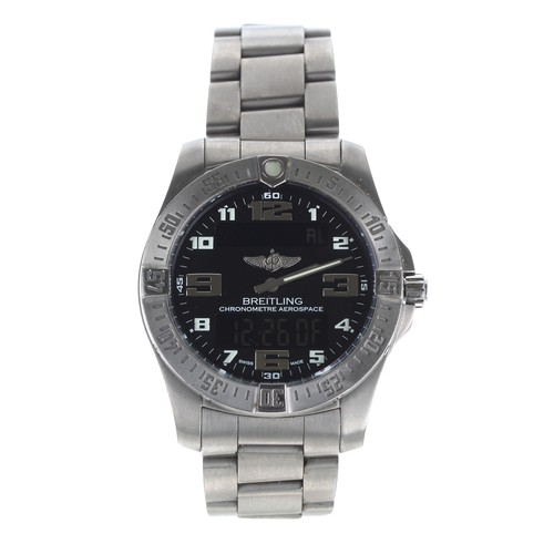 74 - Breitling Aerospace EVO titanium gentleman's wristwatch, reference no. E79363, serial no. 1284xxx, c... 