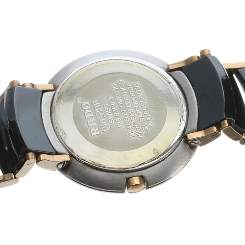 104 - Rado Jubile ceramic gentleman's wristwatch, reference no, 129.0300.3, circular black dial with quart... 