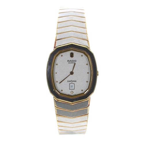 103 - Rado Diastar Quartz bi-colour lady's wristwatch, reference no. 160.0216.3, grey dial, bi-colour brac... 